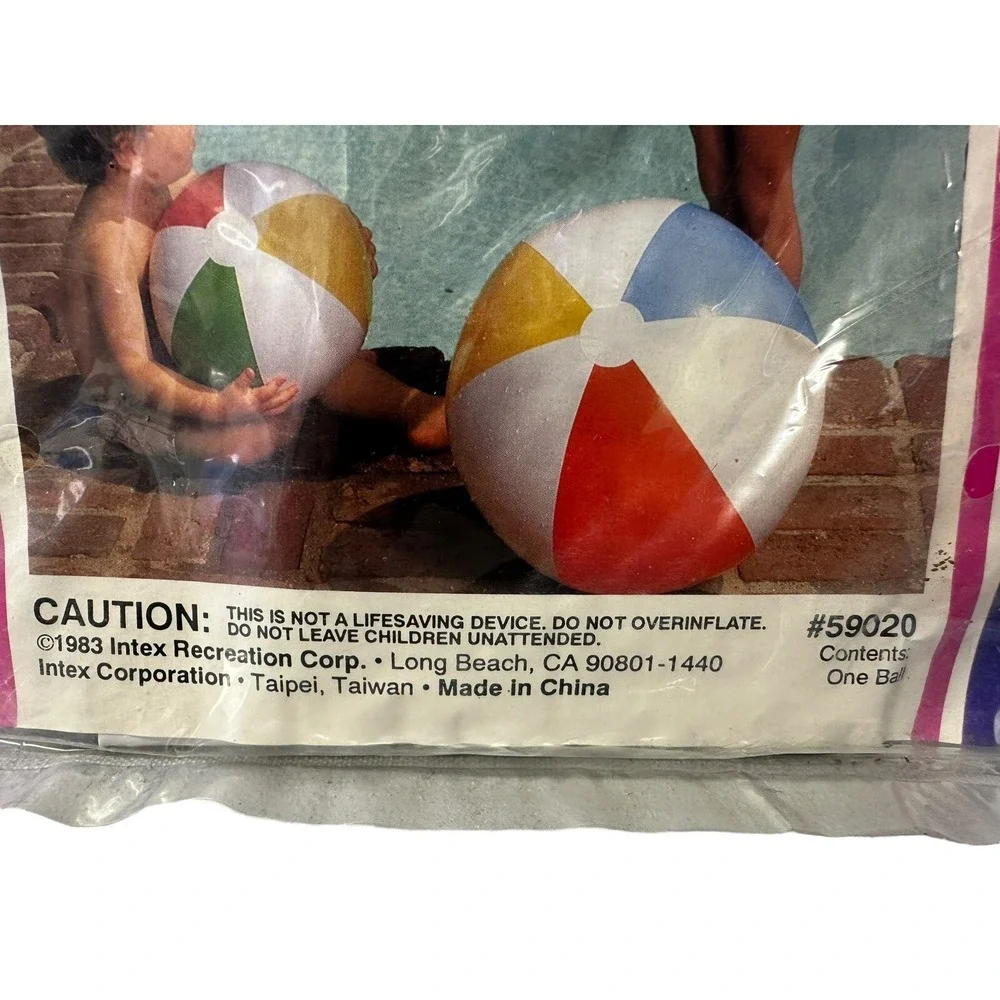 Vintage Intex The Wet Set 20 Inch Beach Ball 1983 NEW NOS Model 59020